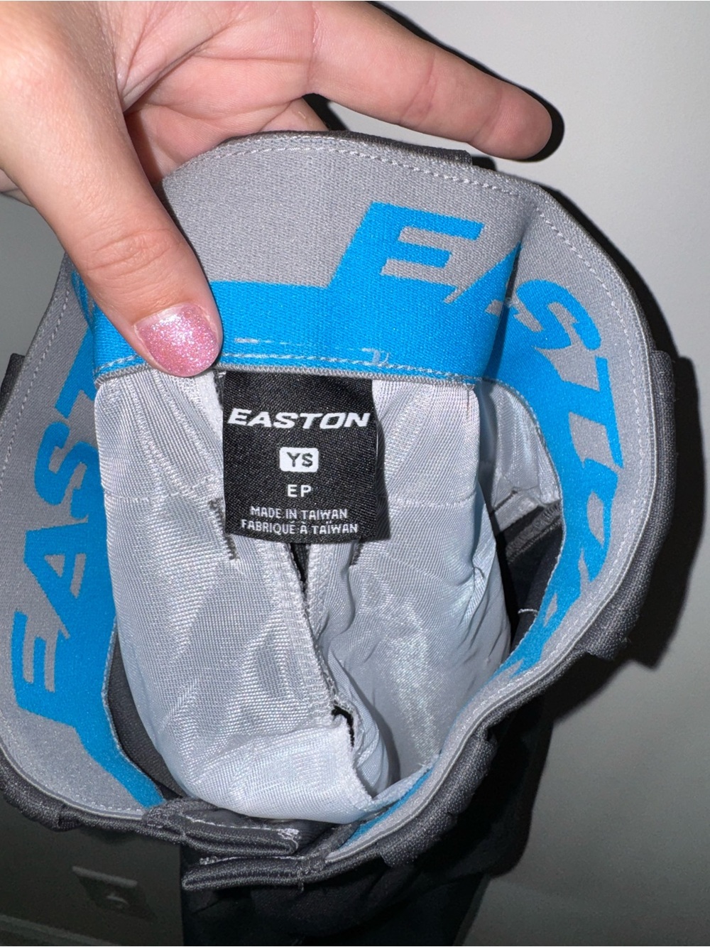 Easton Youth Baseball Pants Gray Youth Small YS Reinforced Knee Elastic Cuff - Picture 4 of 5